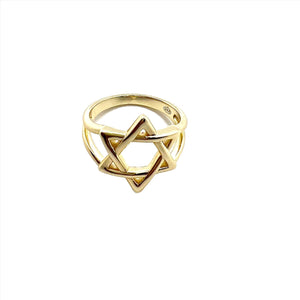 Gold Jewish Star ring