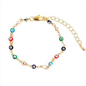 evil eye chain colorful bracelet