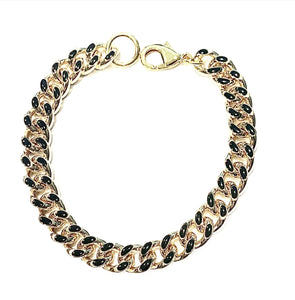 enamel curb link chain bracelet