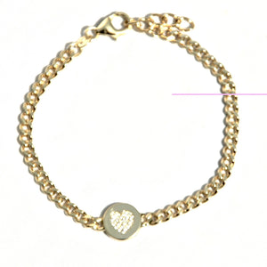 thick link with CZ heart disc