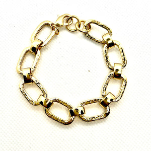 hammered square links bracelet