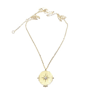 matte gold northstar pendant necklace